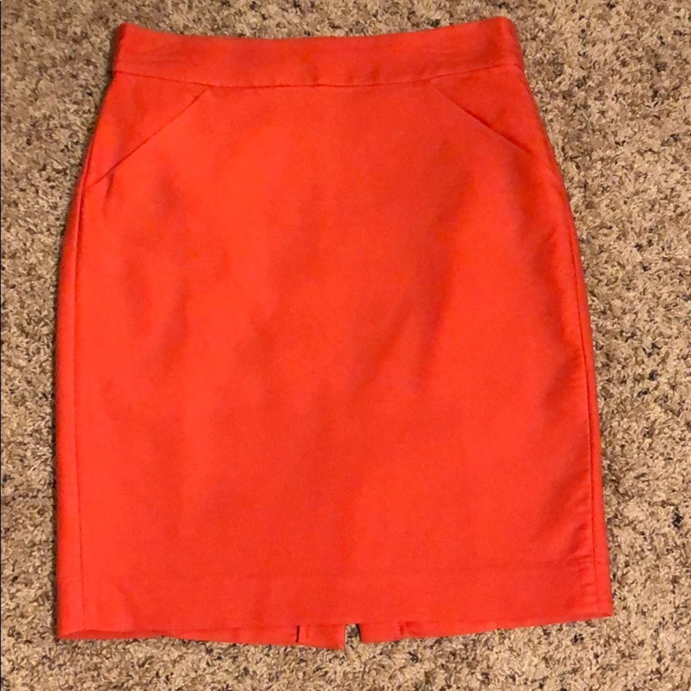 J. Crew Size 2 Soft Orange Pencil Skirt